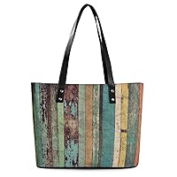Womens Handbag Wood Leather Tote Bag Top Handle Satchel Bags For Lady