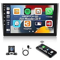 [2+32G] Android 13 Car Stereo for Mazda CX-9 2007-2015 with Apple Carplay&Android Auto,10.1 Inch Car Radio with Mirror Link Bluetooth FM/RDS Radio WiFi GPS SWC Dual USB+AHD Backup Camera