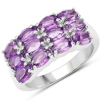 2.52 Carat Genuine Amethyst .925 Sterling Silver Ring