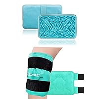 ZNÖCUETÖD Bundle of Gel Ice Packs for Kids Adults Injuries,Pain Relief,First Aid and Ankle Knee Ice Pack Wrap for Injuries