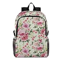 ALAZA Peony Succulents Butterflies Flowers Packable Travel Camping Backpack Daypack