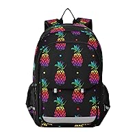 ALAZA Rainbow Color Pineapple Polka Dot Laptop Backpack Purse for Women Men Travel Bag Casual Daypack with Compartment & Multiple Pockets