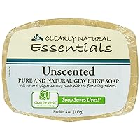 Glycerine Bar Soap - Unscented, 4 oz ( Pack of 2)