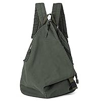 Canvas Backpack for Women Travel Backpack for Men Vintage Bookbag Style for Casual Daypack Backpacks (Green-C)