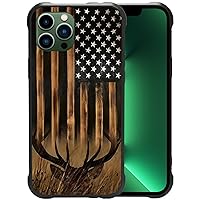 Case for iPhone 12 Pro Max,Deer American Flag Case for iPhone 12 Pro Max Design for Men Boys [Anti-Scratch] Non-Slip+Shockproof Rugged TPU Protective Case