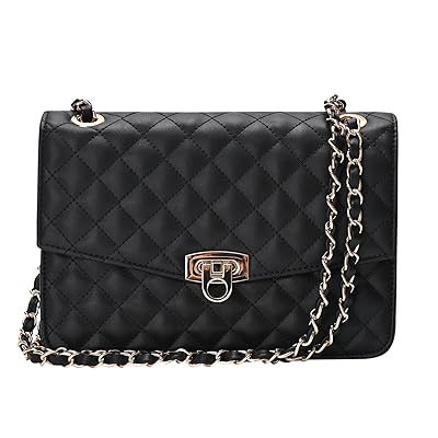 Ynport Fashion Quilted Crossbody Bag for Women Classic Satchel Handbag  Ladies Small Leather Shoulder Purse Evening Bag