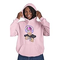 Gamer girl Hooded Sweatshirt Long Sleeve Drawstring with Pockets Heavyweight Size XS -5XL. Color LIGHT#1.