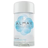 Almay Sensitive Skin Clear Gel Anti-Perspirant & Deodorant, Fragrance Free,2.25 oz(4 Pack)