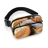Grilled Toast Sandwich Fashion Crossbody Fanny Pack Waterproof Waist Bag Belt Bag for Men Women
