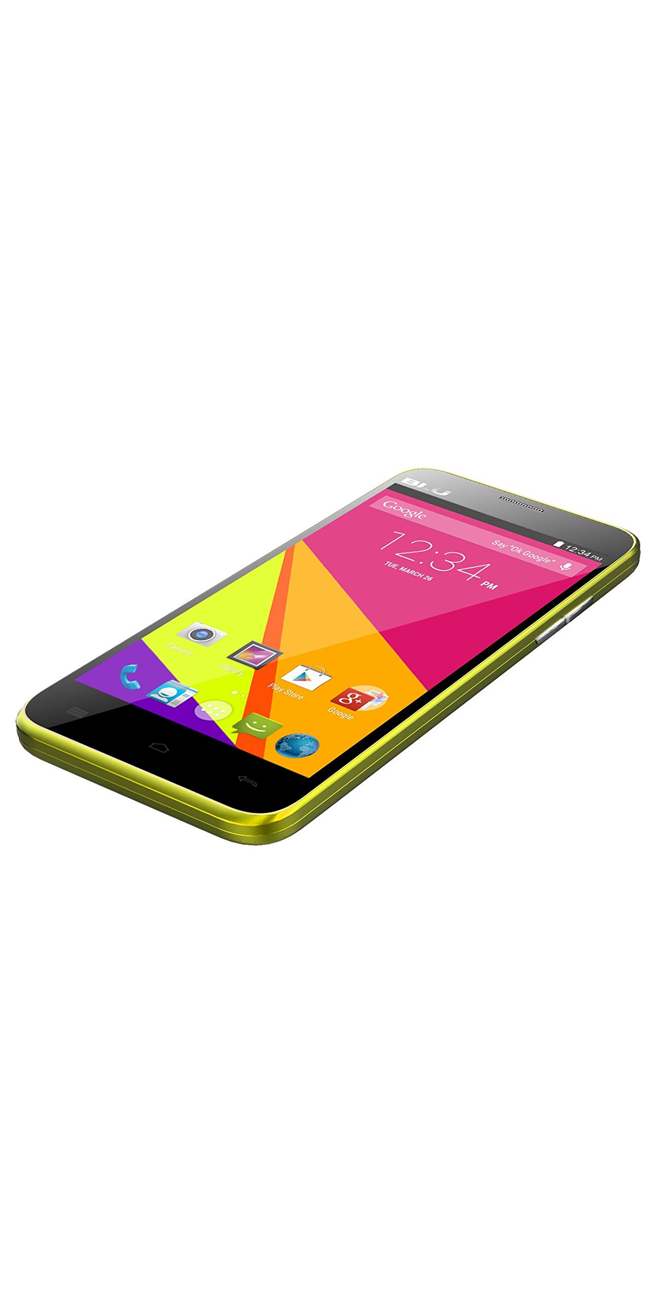 BLU Dash 5.0+ 1.3 GHz Quad Core 4.4KK HSPA+ with 5MP Camera Unlocked Smartphone - Retail Packaging - Yellow