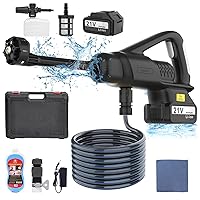 Cordless Pressure Washer, Portable Power Cleaner with 21V Battery & Charger, 6-in-1 Nozzle, 16 ft Hose, for Car Washer/Garden/Outdoor/Fence/Floor Cleaning