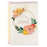 Hallmark Signature Mother's Day Card (Removable Floral Wreath) for Friendship, Birthday, Valentine's Day