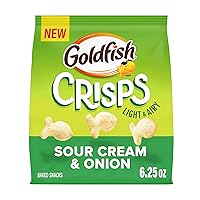 Goldfish Crisps Sour Cream & Onion Baked Chip Cracker Snacks, 6.25 Oz Bag
