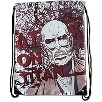 Great Eastern Entertainment Attack On Titan Colossal Titan Red Drawstring Bag