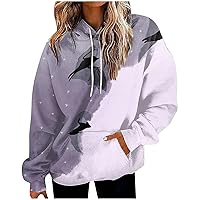 Casual Outfits For Women 2023 Trendy Fashion Loose Casual Daily Long Sleeve Hoodie Halloween Print Sweatshirt Top
