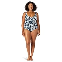 Anne Cole Plus Size V Wire Over-The-Shoulder One-Piece