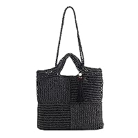 Cooco Handbag, Tile-Woven 2-Handle Basket Bag, Compatible with A4