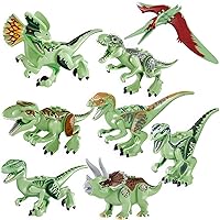 16 Pack: Compatible Dinosaurs Mini Figures for Jurassic World Building Blocks Toys, Glow in The Dark Toy Mini Figures, Bulk Party Favors for Kids Play