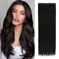 Clip in Hair Extension,TESS Clip in Hair Extension One Piece 5 Clips,3/4 Full Head Seamless Double Weft Long Straight Synthetic Hairpieces for Women,clip in extensions 30