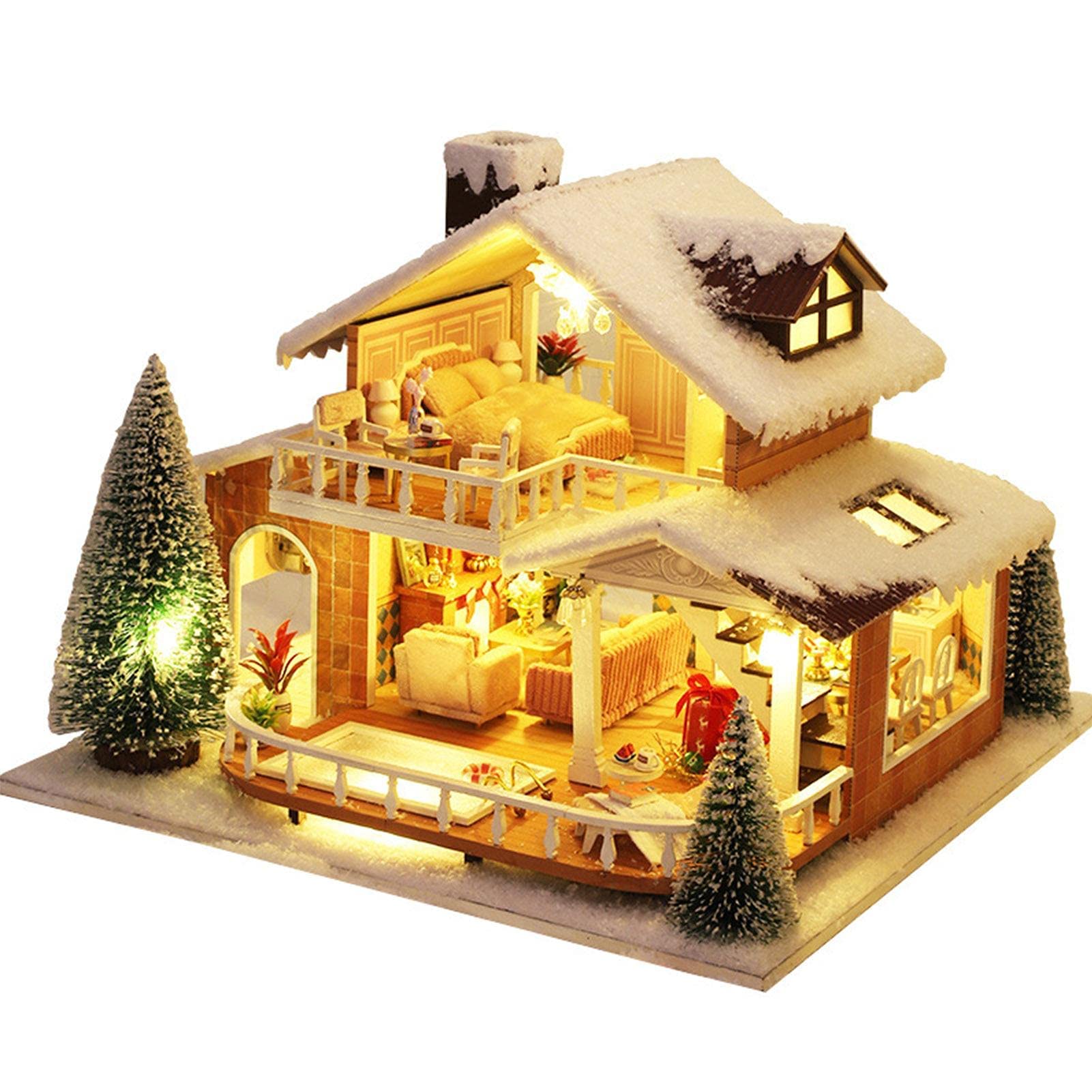 Mua Christmas Doll House Miniature Handmade Kit Set, DIY Wooden ...