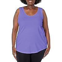Women's Size Cotton Jersey Shirttail Tank Top, Plus Sleeveless Shirts