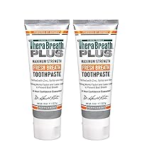 TheraBreath Plus Fresh Breath Maximum Strength 24-Hour Toothpaste with Zinc, Xylitol and Aloe, 4 Ounce (Pack of 2)