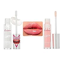 Pluming Lip Gloss Maximizer (Clear) and Pink Hydrating, Voluminous, Best before lip gloss or lipstick