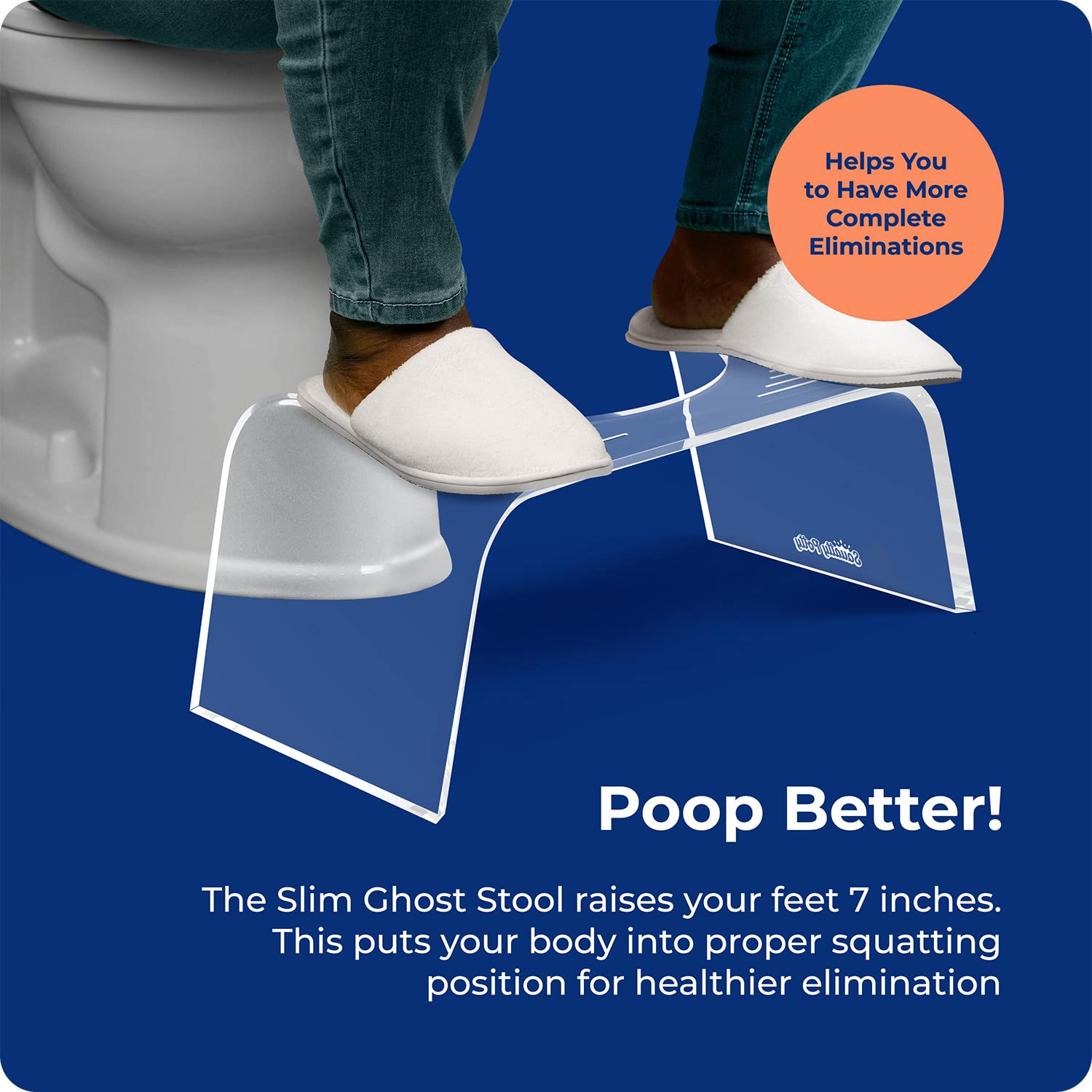 Squatty Potty Ghost Acrylic Toilet Stool, 7