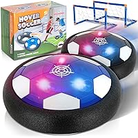 Atlasonix Hover Soccer Ball with Goals Indoor 4 in 1 Pack Floating Gliding Disk Toys for Ages 5-7 6-12 8-13 Boys Girls Games Birthday Drone Gifts Soccerball Fun Active Game