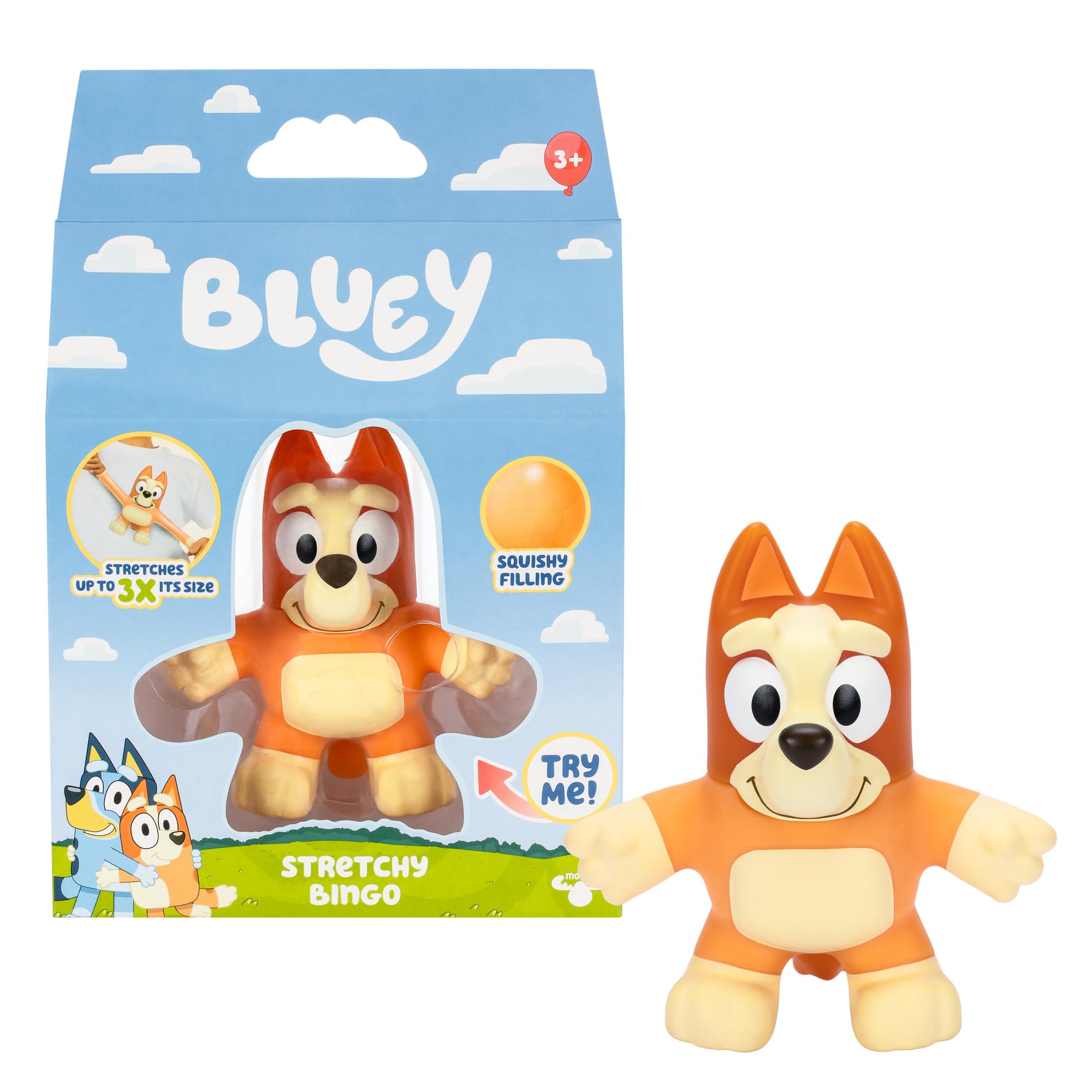 Stretchy Bingo | Super Stretchy Toy Figure of Bingo with Squishy Filling | Stretch Her Up to 3 Times Her Size