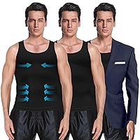 1/2/3 Pack Shaper Slimming Tank Top Athletic Compression Shirt with Sleeveless Undershirts for Men