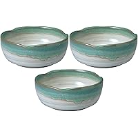 Set of 3, Green Water Mitsuyama Sashimi Pot, 5.9 x 2.4 inches (15 x 6 cm), Sashimi Pot