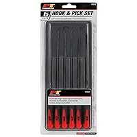Performance Tool W942 Multi-Shaped and Angled Hook and Pick Tool Set for Garages and Workshops, Black, 6 pieces