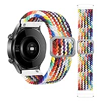 Nylon Smart Watch Band for 20mm 22mm Universal Braided Solo Loop Bracelet Watch4 40 44 Classic 46 42mm Strap (Color : Official Rainbow, Size : 22mm Universal)