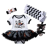 Dress Girl Toddler Kids Girls Infant Halloween Romper Jumpsuit Hairband Set Cloths Jumpsuit Rompers (Black, 3-6 Months)
