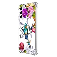 Galaxy S23 FE Case,Hummingbird in Flowers Bird Drop Protection Shockproof Case TPU Full Body Protective Scratch-Resistant Cover for Samsung Galaxy S23 FE