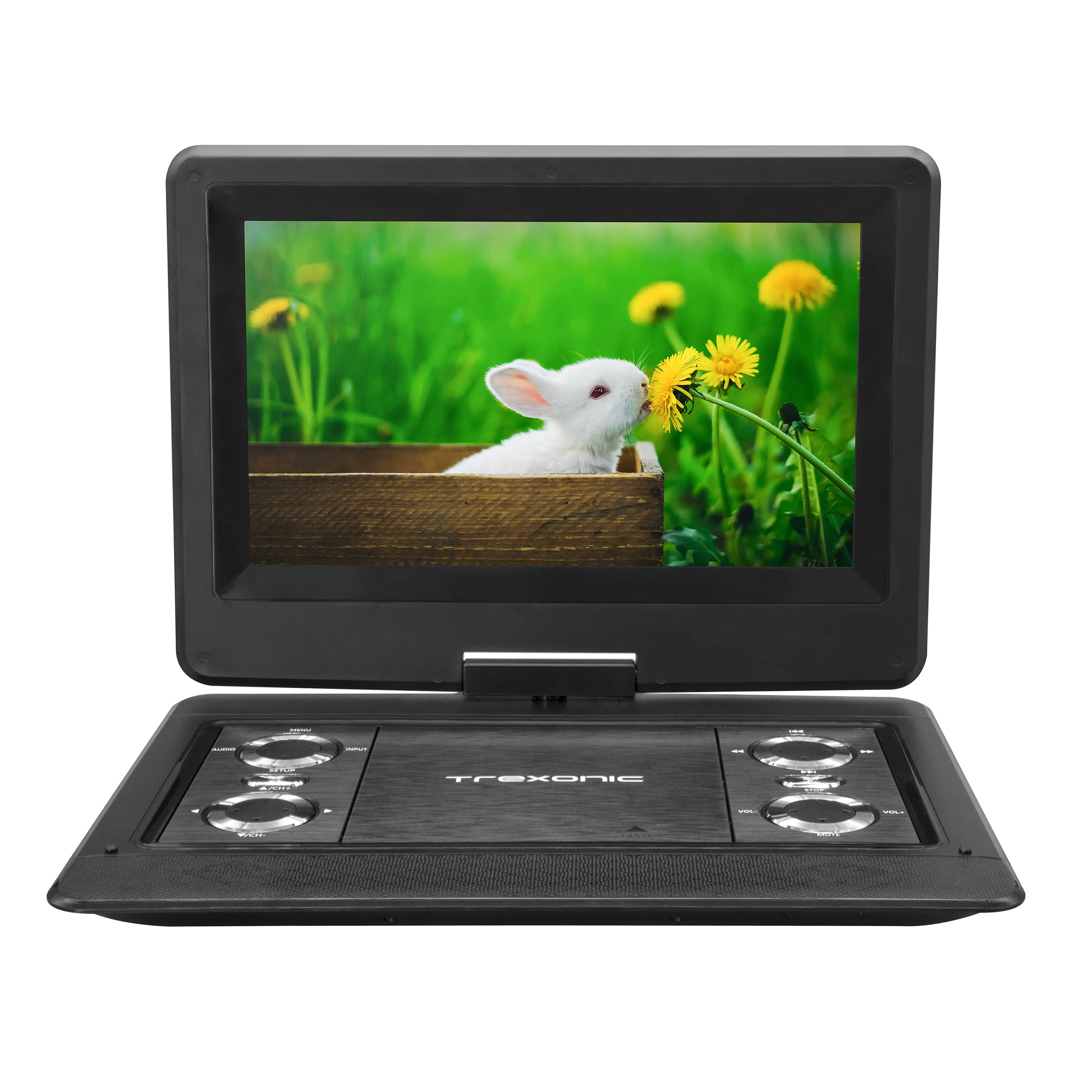Trexonic 12.5 Inch Portable TV+DVD Player with Color TFT LED Screen and USB/HD/AV Inputs