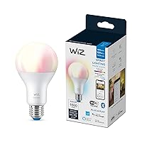 WiZ 100W Eq. (14.5W) A21 Color LED Smart Bulb - Pack of 1 - E26- Indoor - Connects to Your Existing Wi-Fi - Control with Voice or App + Activate with Motion - Matter Compatible