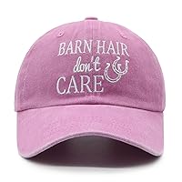 Barn Hair Don't Care Hat for Women, Adjustable Embroidered Baseball Cap for Horse Lover