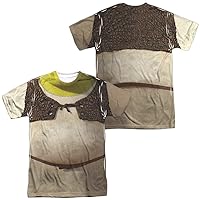 Popfunk Shrek Costume (Front Back Print) Unisex Adult Sublimated Halloween T Shirt for Men and Women