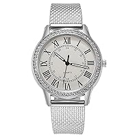 Diamond-Studded Luminous Retro Wristwatch for Women, Fashion Female Watch Stainless Steel Belt Quartz Watch, Gift for Valentine's Day Christmas and Mother's Day