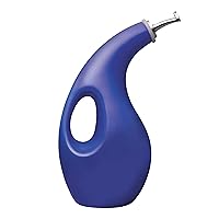 Rachael Ray Solid Glaze Ceramics EVOO Olive Oil Bottle Dispenser with Spout - 24 Ounce, Blue