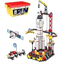 WishaLife City Space Rocket Launch Control Center Building Kit with Mars Rover, Satellite, Fun STEM Toy for Kids Boys Girls 6 Plus Year (542 PCS)