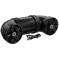 SOUNDSTORM BTB8 ATV UTV Weatherproof Sound System - 8 Inch Speakers, 1 Inch Tweeters, Amplified, Bluetooth, Aux-in, Easy Installation for 12V Vehicles