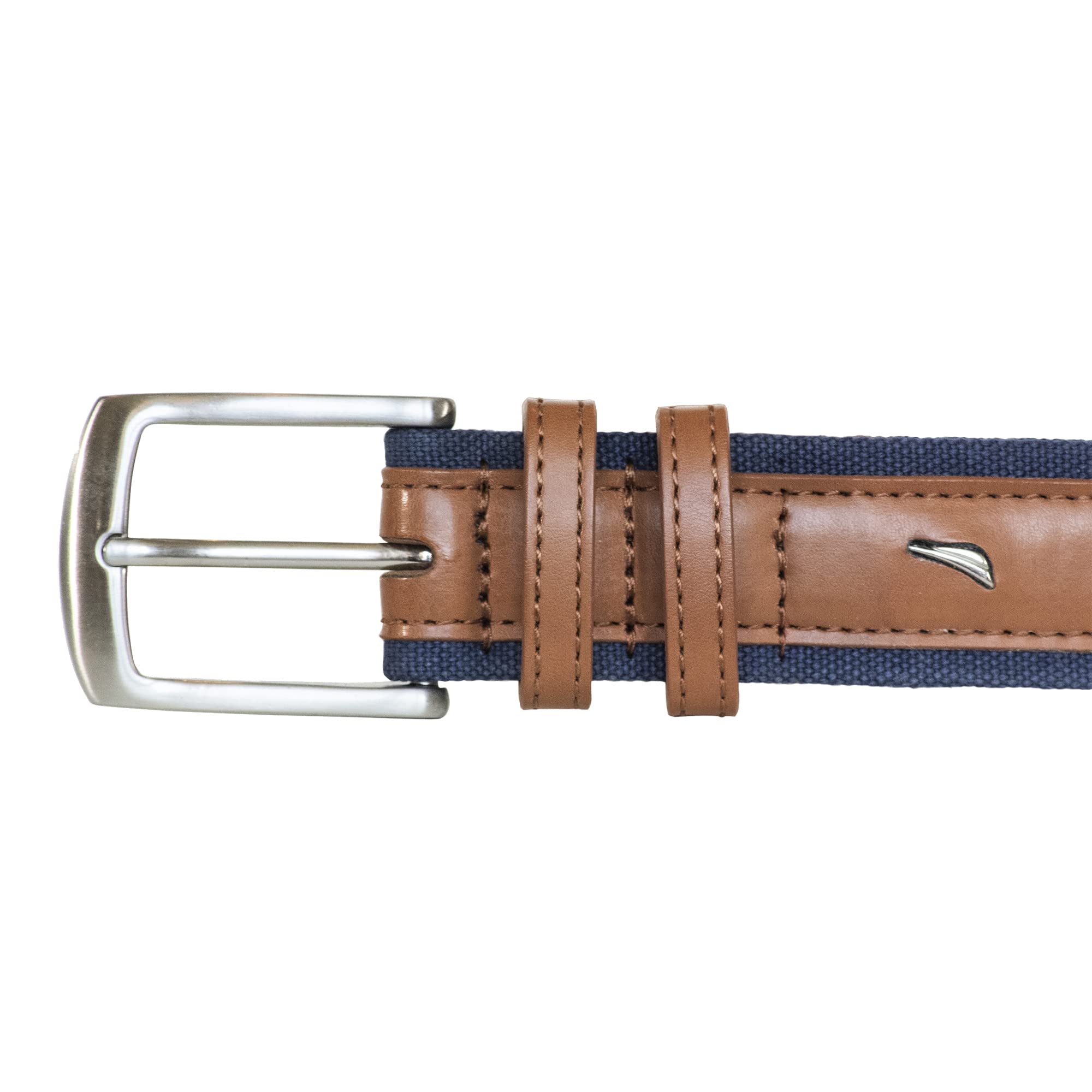 Nautica Men's Belt Leather and Canvas