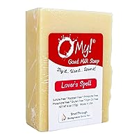 Goat Milk Soap :: All Natural Hand, Face & Body Soap, 6 Oz. Bar :: Handmade in USA with Farm Fresh Goat's Milk :: Lightly Scented, Non Drying, Cruelty Free, Lovers Spell