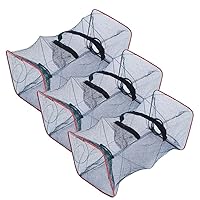 8 Holes Portable Folded Fishing Net,Fish Traps Fishing Mesh Nylon Foldable  Fishing Net for Catching