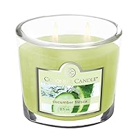 Colonial Candle Cucumber Fresca Scented Jar Candle, 2 Wick, 3.5 oz, Mottled Wax Candle