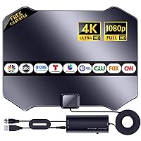 680+ Miles Range TV Antenna Indoor, Digital TV Antenna for Smart TV with Amplifier and Signal Booster, Portable HD Antenna Indoor Outdoor Support All 8K 4K 1080p All TVs - Thick Coaxial Cable