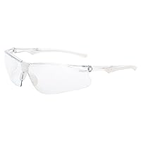Galeton 11942 Rivet Anti-Fog Anti-Scratch Lens Safety Glasses, Flexible Temples with Rubber Pieces, Clear